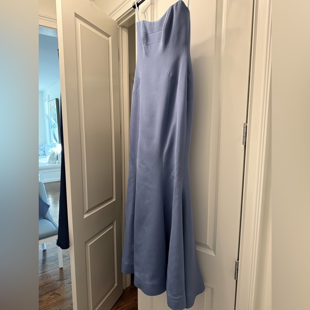 Romona Keveza Light Blue Strapless Mother of the Bride Gown Maxi Dress size 4 - Picture 6 of 9